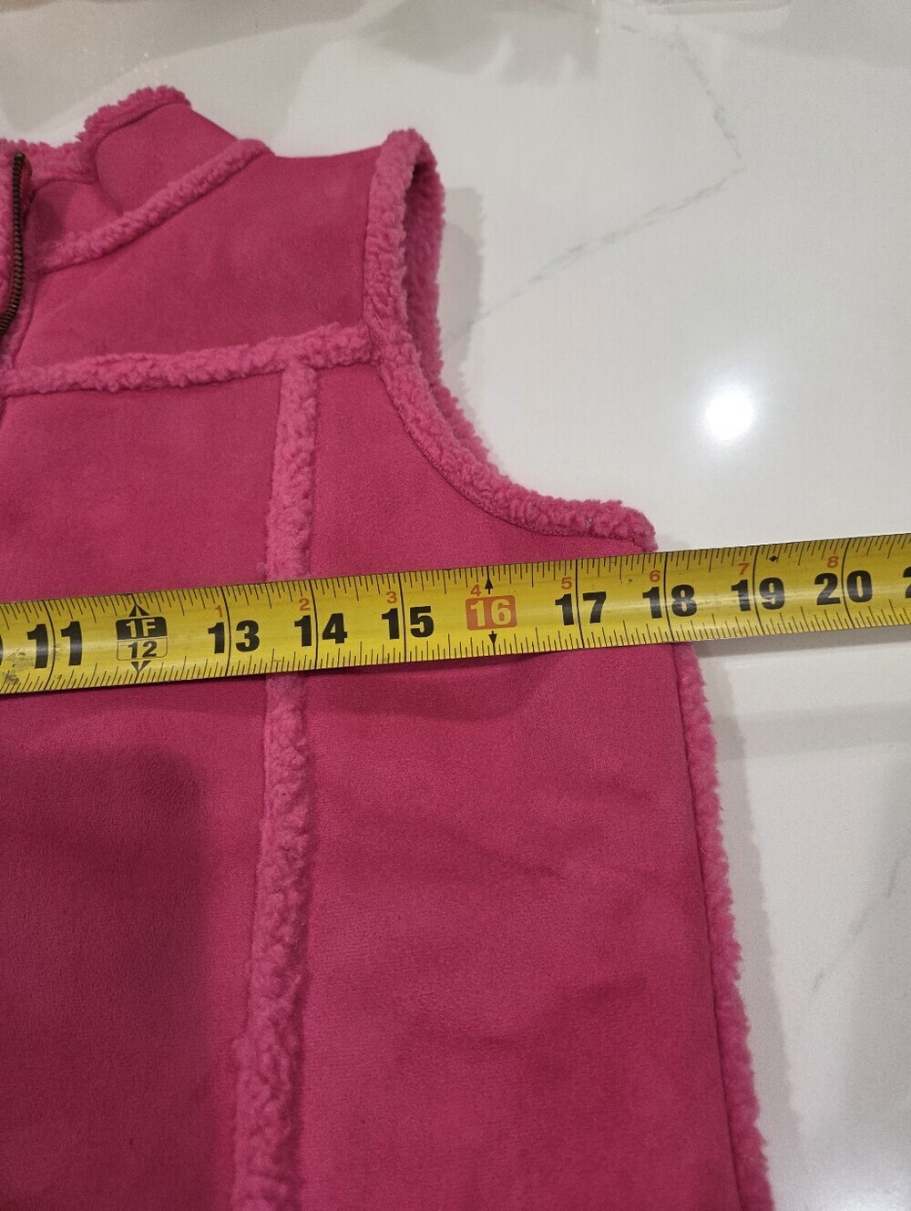 Liz Claiborne Hot Pink Faux Shearling Vest - Picture 12 of 12